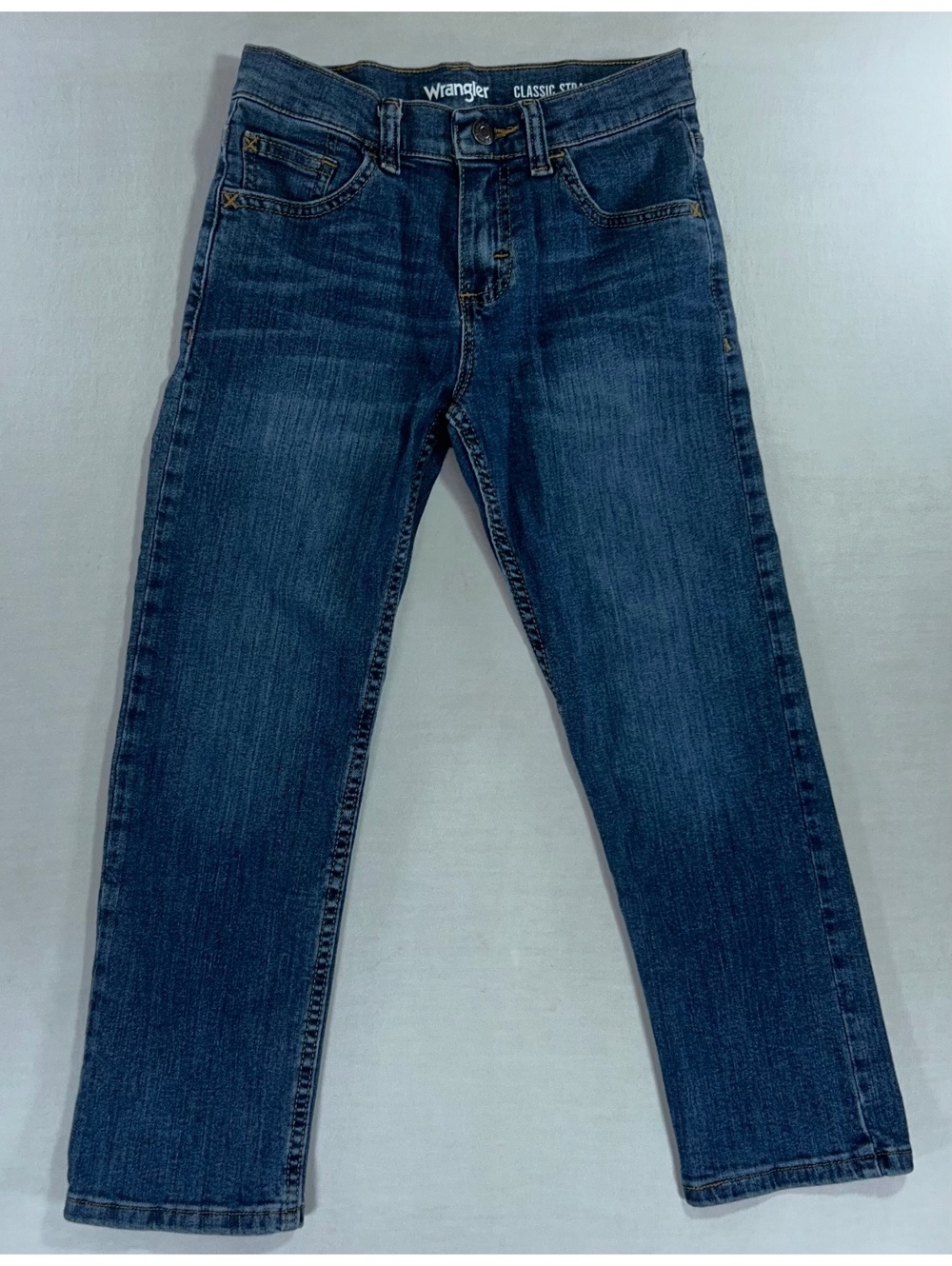 Wrangler Brand Classic Straight Dark Jeans Kids Size 8 Regular